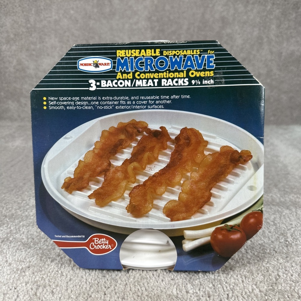 Nordic Ware Microwave 2 Bacon & Meat Rack Cooking Betty Crocker